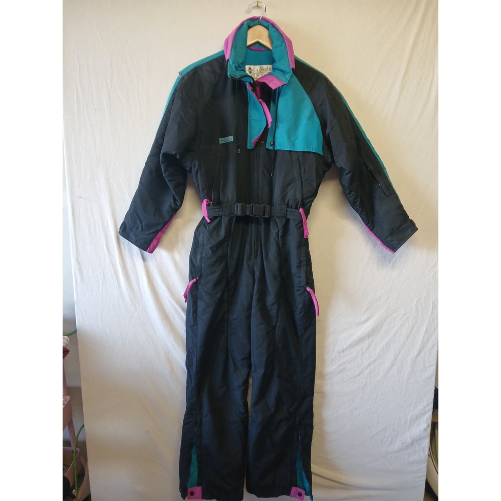 Vintage columbia snowsuit winter sports womens small retro neon 80s 90s